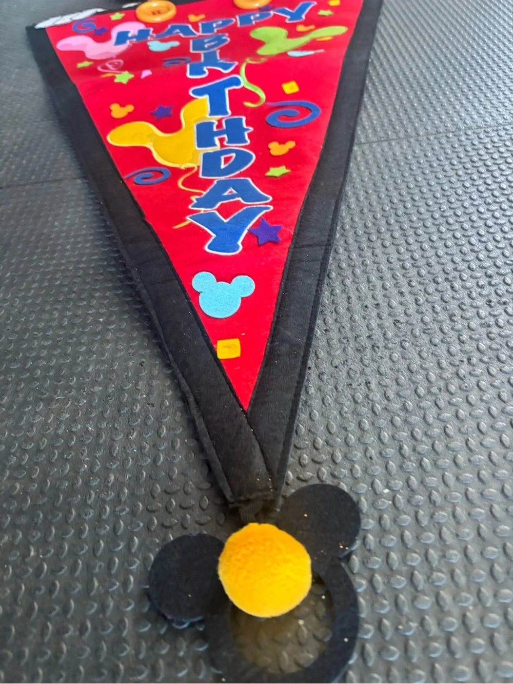 Disney Mickey Mouse Red Happy Birthday Pennant Banner with Multicolor Accents
